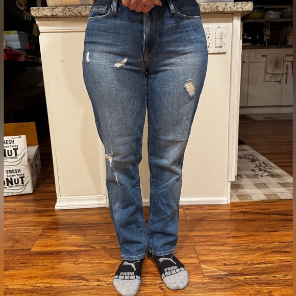 Frame Dark wash distressed denim jeans - Le Nouveau Straight Size 24 - Picture 3 of 5